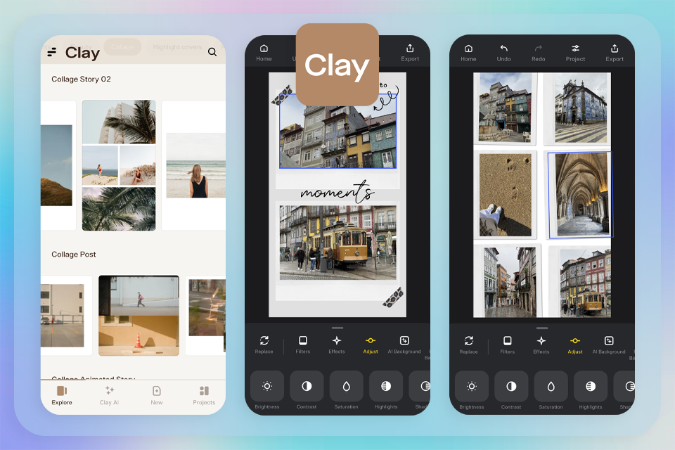 clay photo collage app