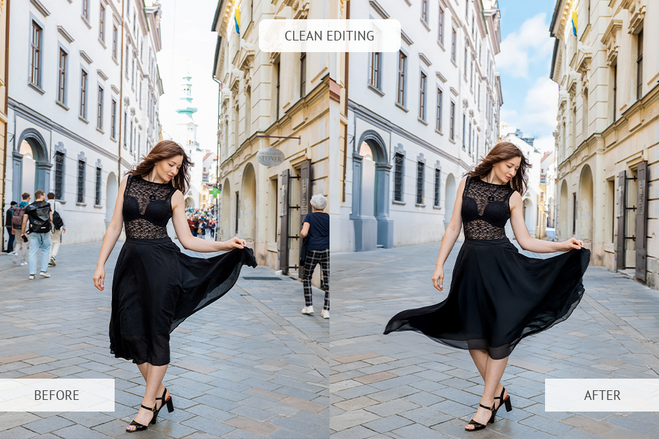 clean photography editing style