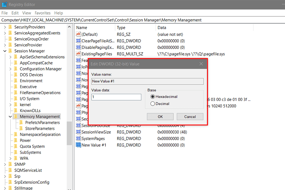 clean ram clearing page file