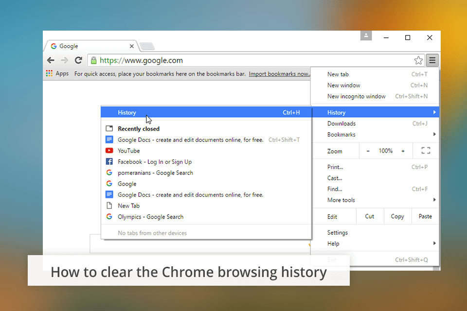 clear history for hiding browser history