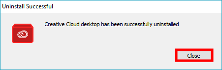 click close to delete creative cloud