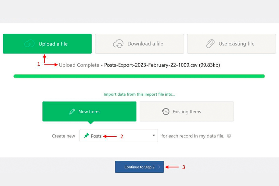 click new import to import images in wordpress