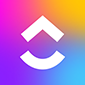 clickup free task management software logo