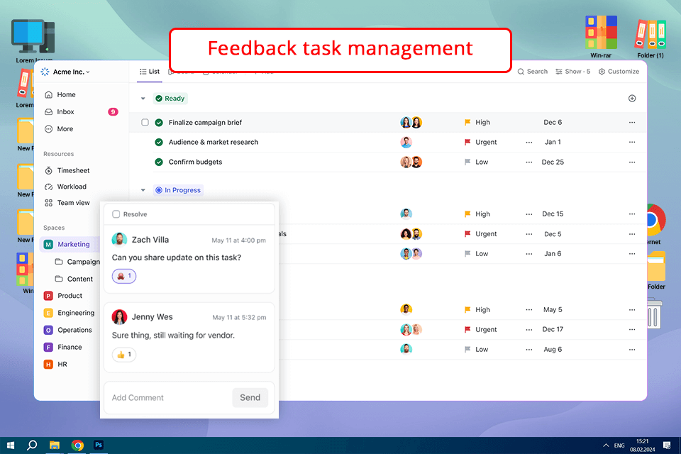 clickup product feedback management tool