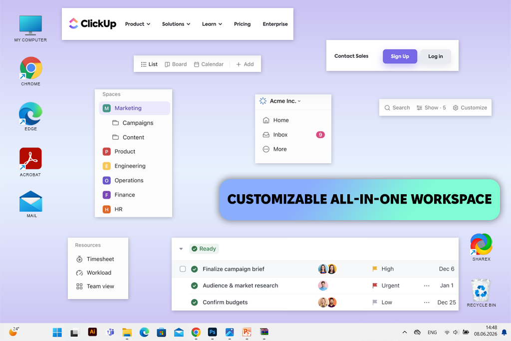 clickup project management collaboration software