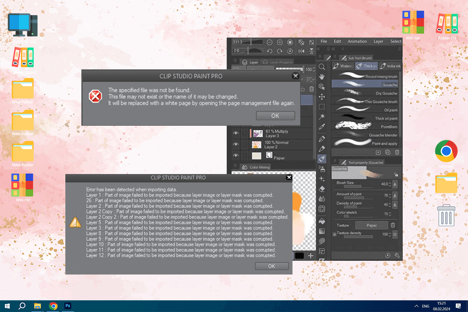 clip studio paint crack error