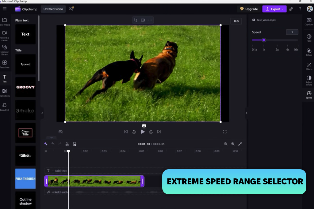 clipchamp online video speed changer