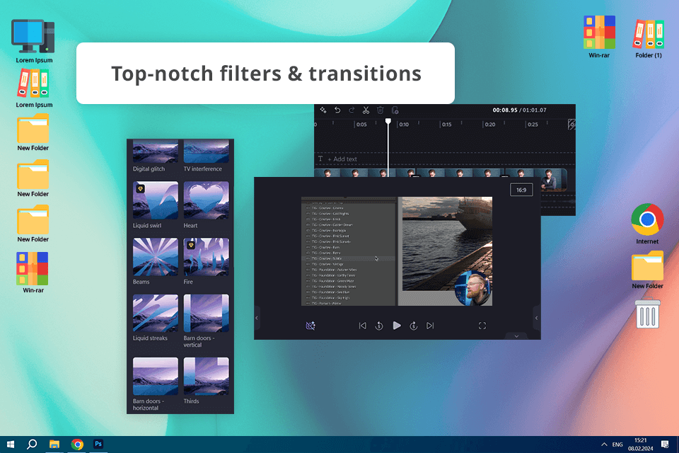 clipchamp program to record webcam interface