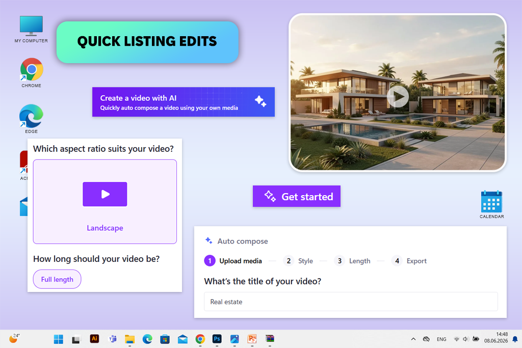 clipchamp real estate video generator
