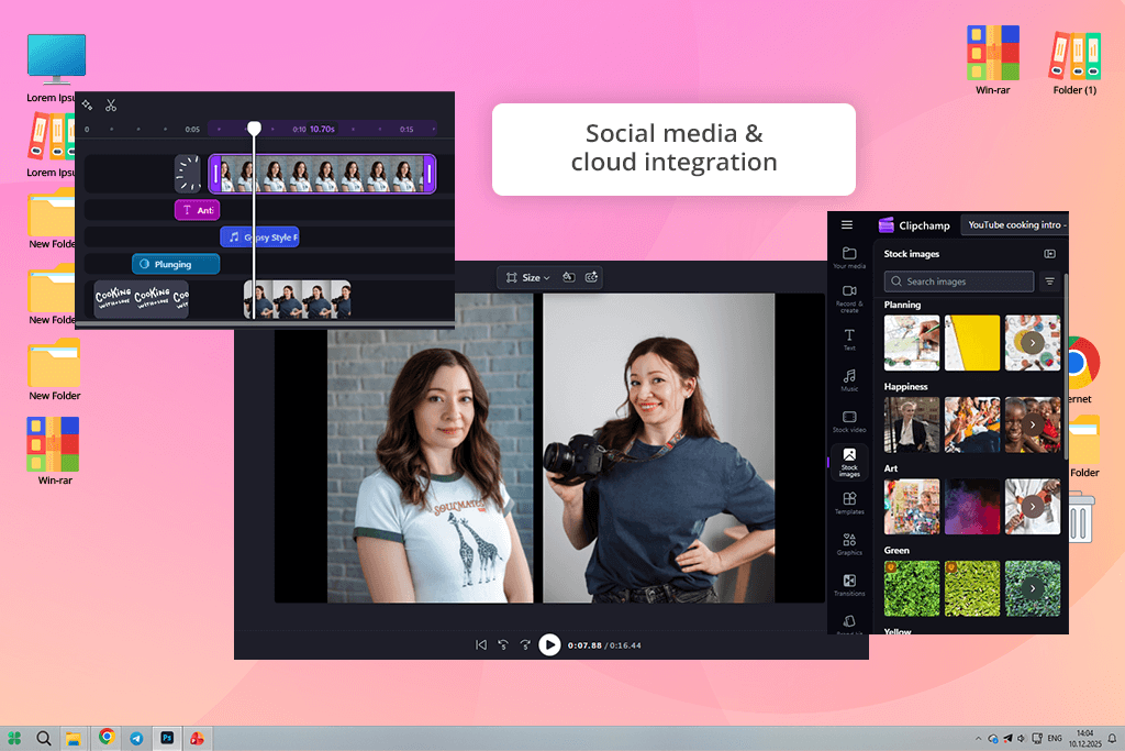clipchamp split screen video editor