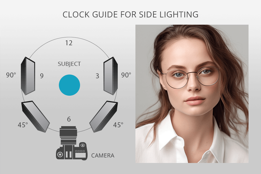 clock guide side lighting in photography