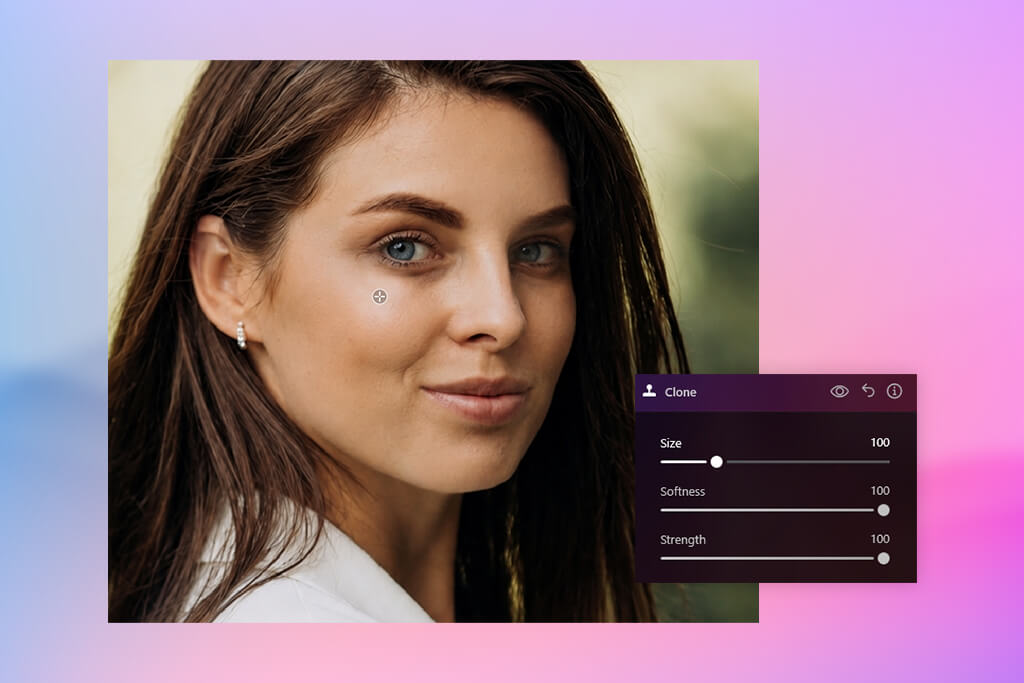 luminar neo tutorial to remove dark circles under eyes clone tool