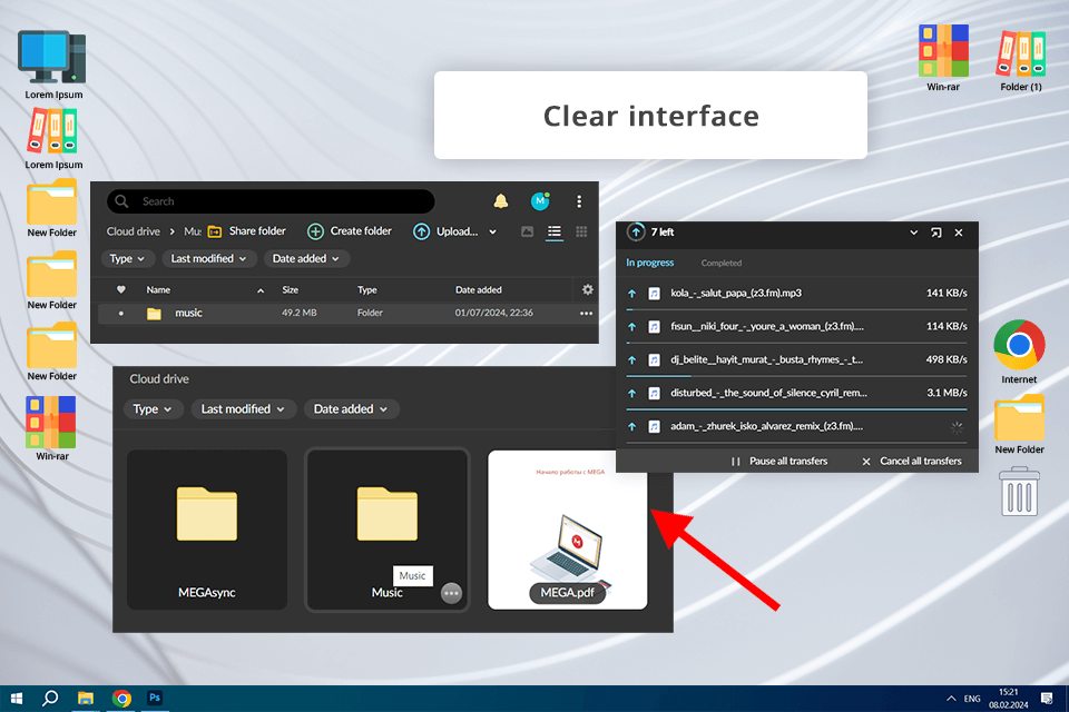 cloud storage for music mega