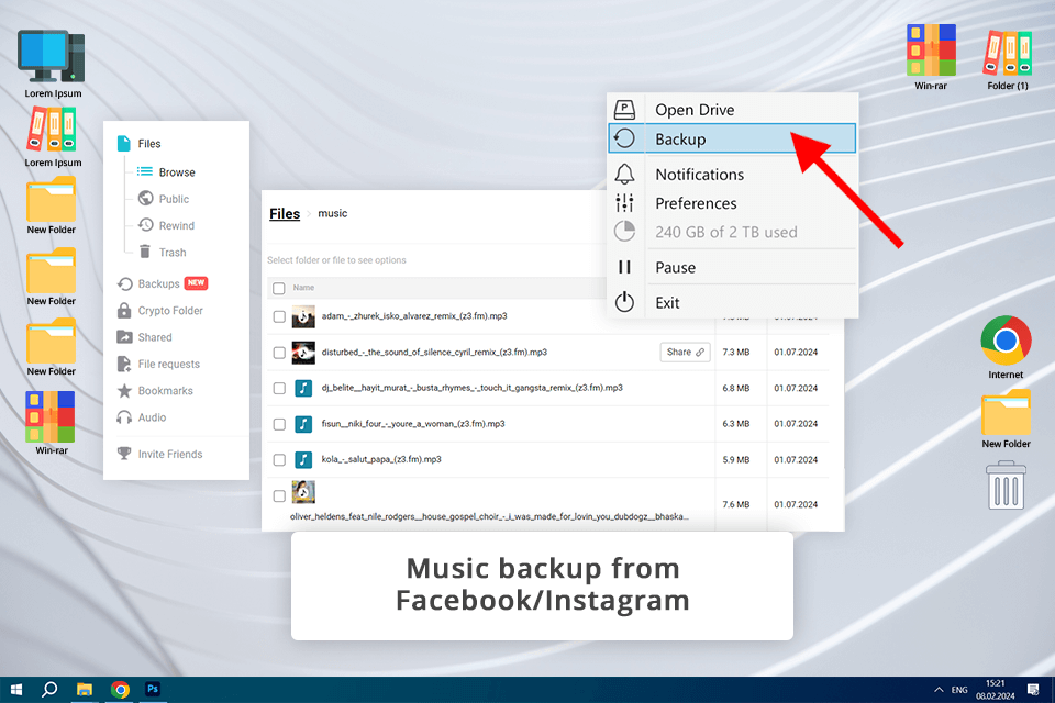cloud storage for music pcloud