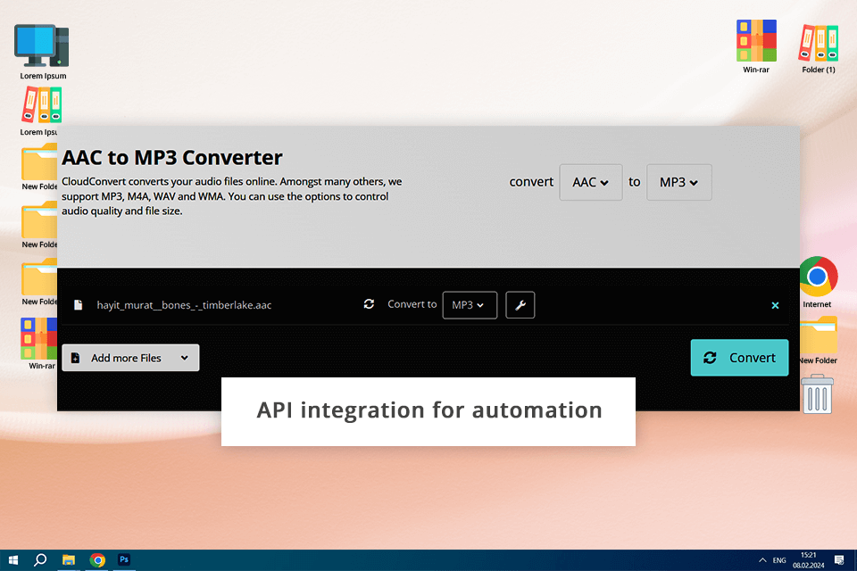 cloudconvert acc to mp3 converter