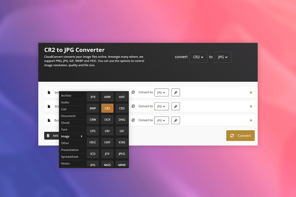 cloudconvert cr2 to jpg converter