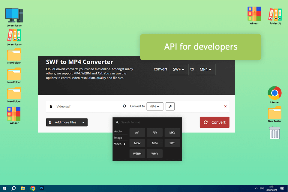 cloudconvert swf to mp4 converter