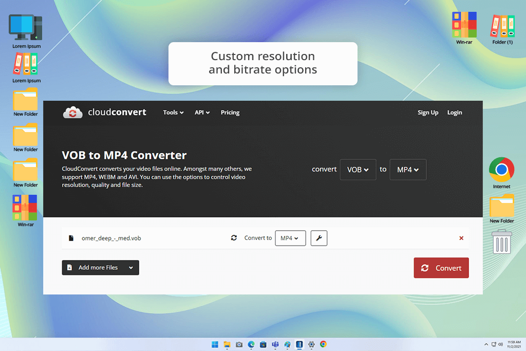 cloudconvert vob to mp4 converter