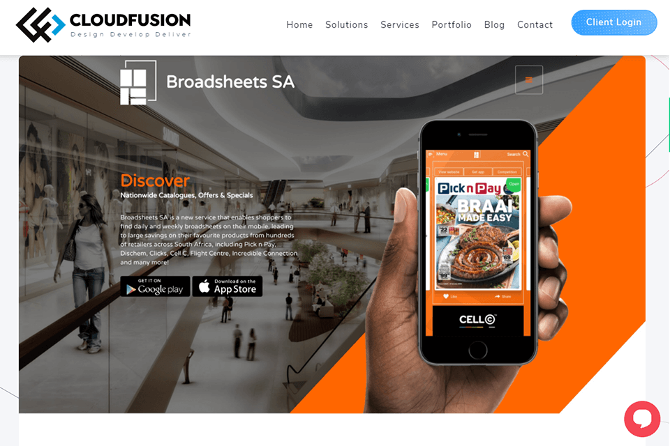 cloudfusion web and app development interface mobile apps development