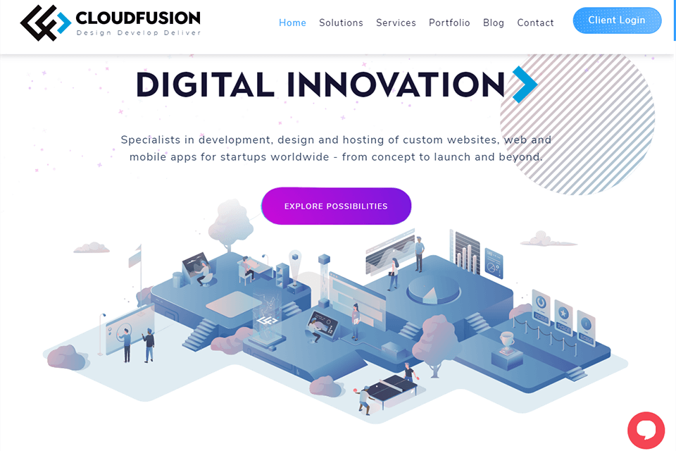 cloudfusion web and app development interface
