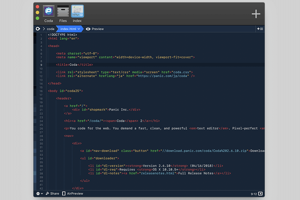 coda text editor pc