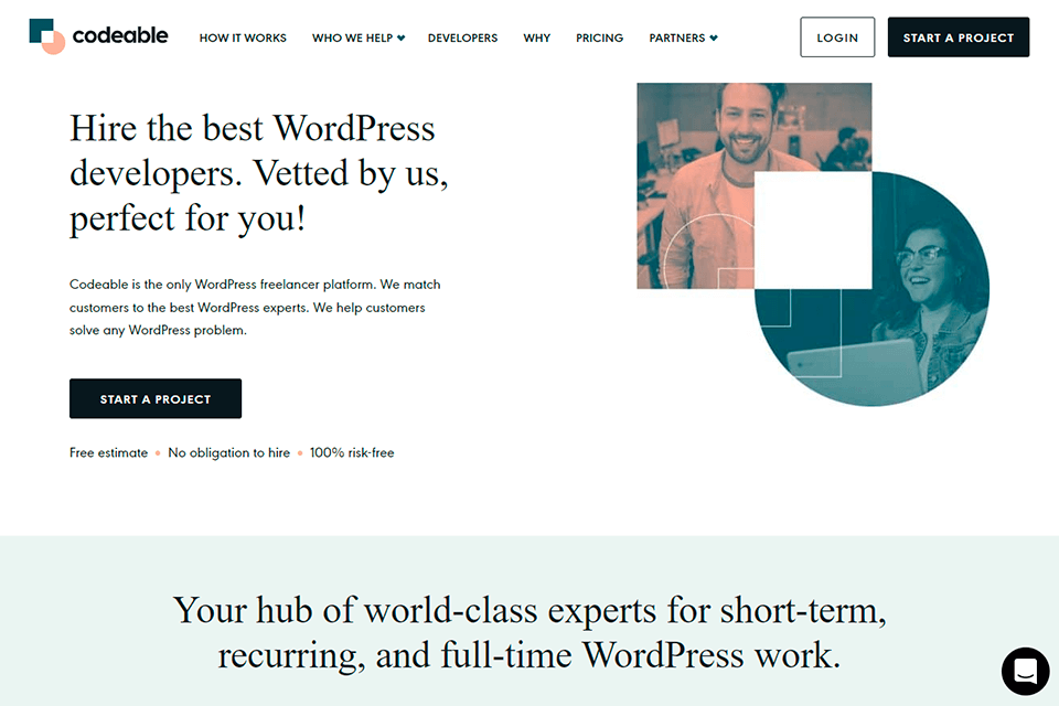 codeable website maintenance service interface