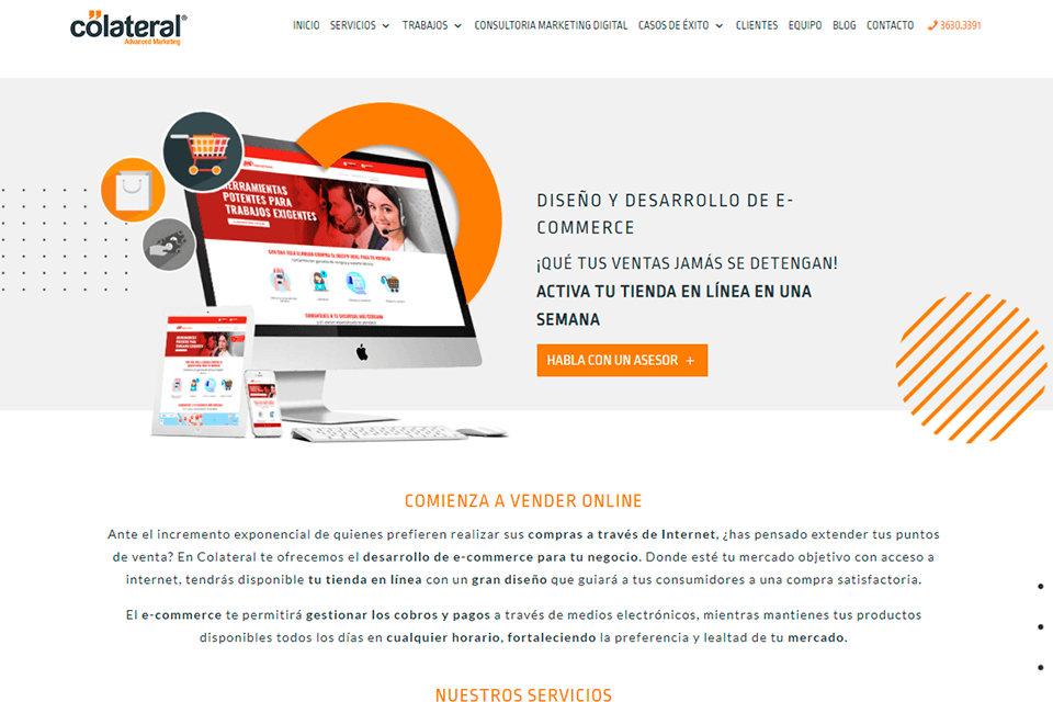 diseño de comercio electrónico colateral