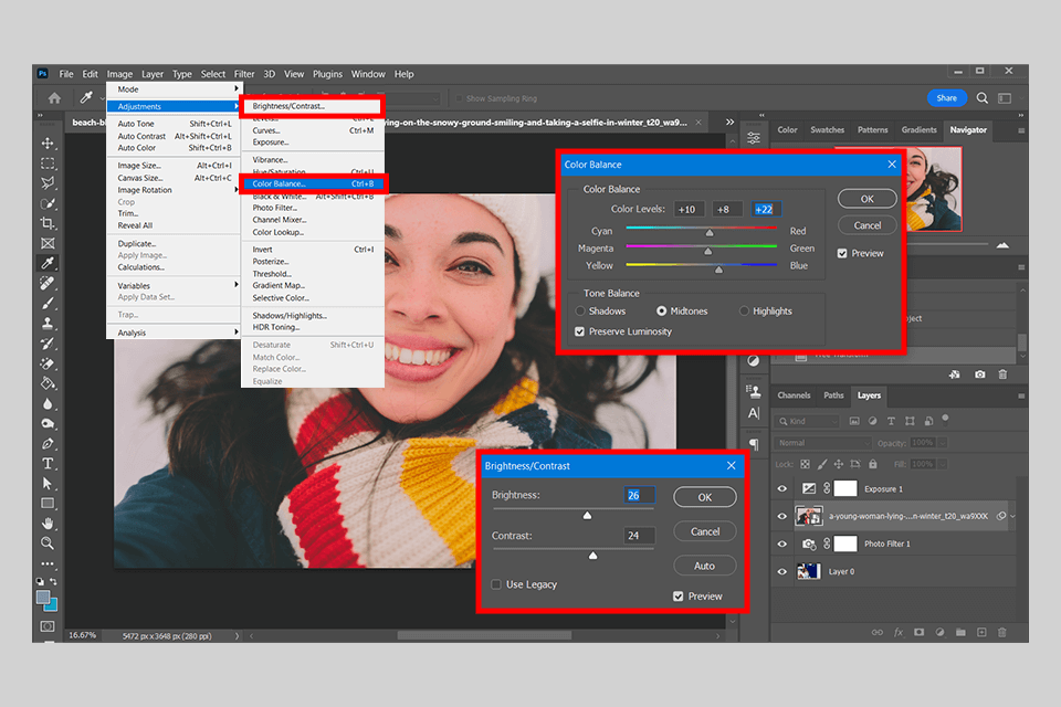 color corrections in photoshop