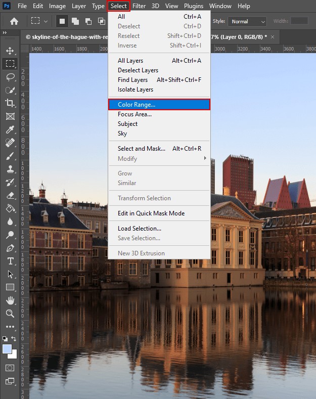color range for perfect photoshop cut out
