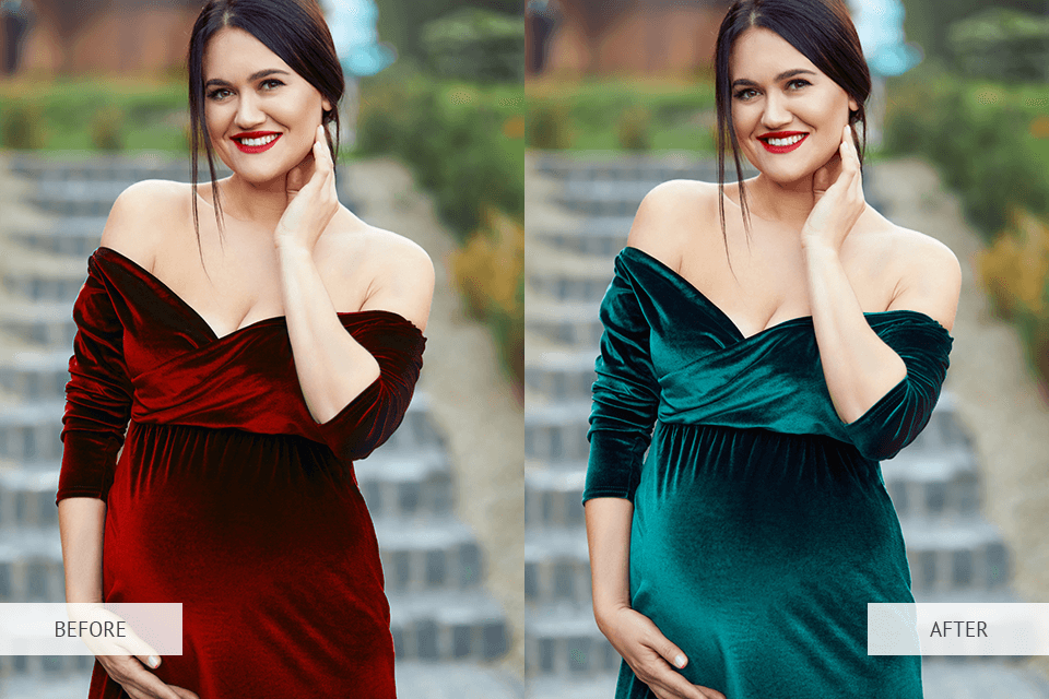 color replacement app before after