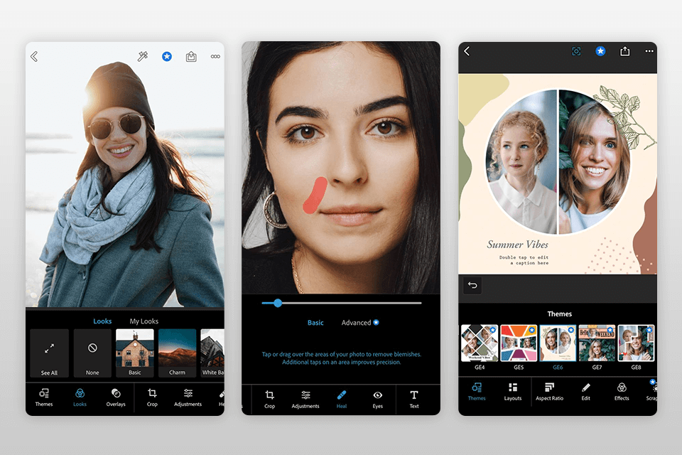 interface photoshop express mobile