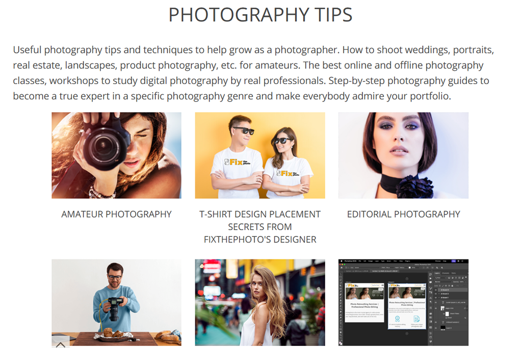 content buckets for photographers