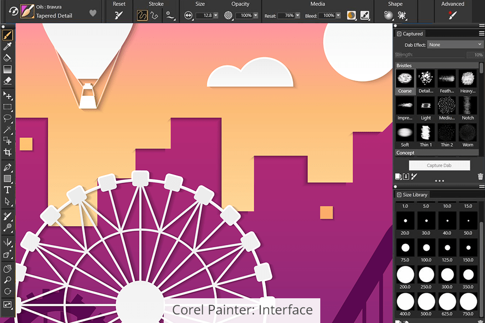 corel painter interface