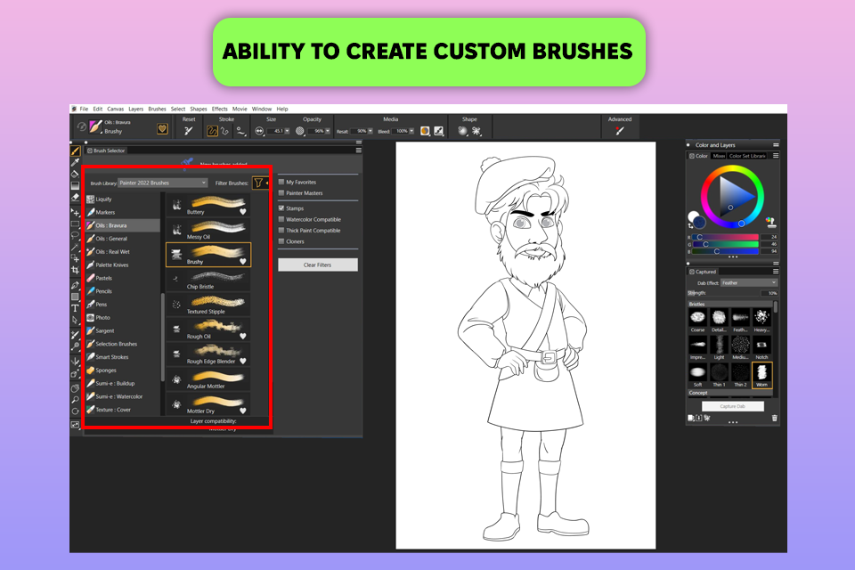 corel painter interface