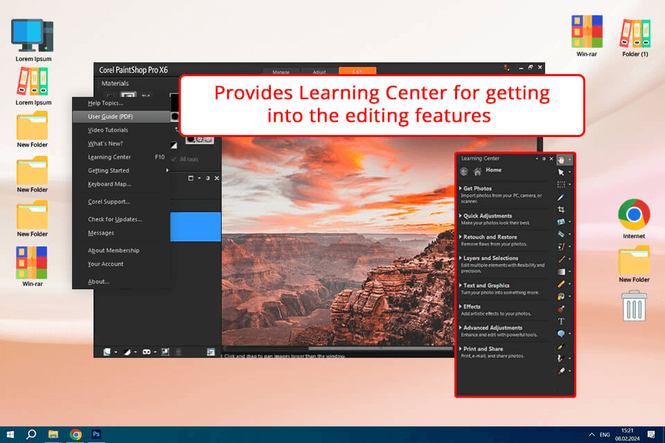 corel paintshop pro x6 screen