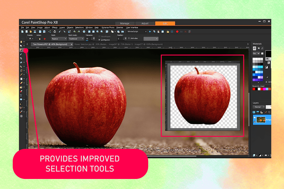 corel paintshop pro x8 interface