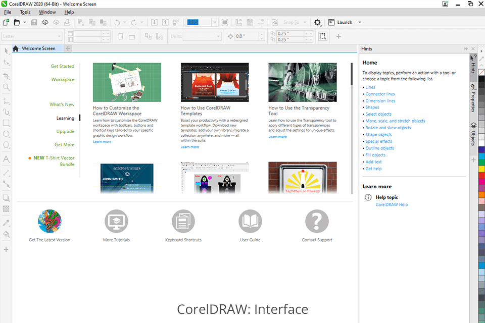 coreldraw interface