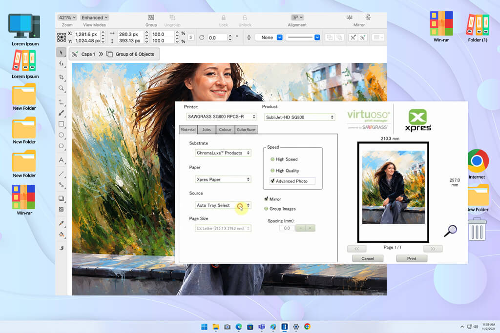 coreldraw print design features