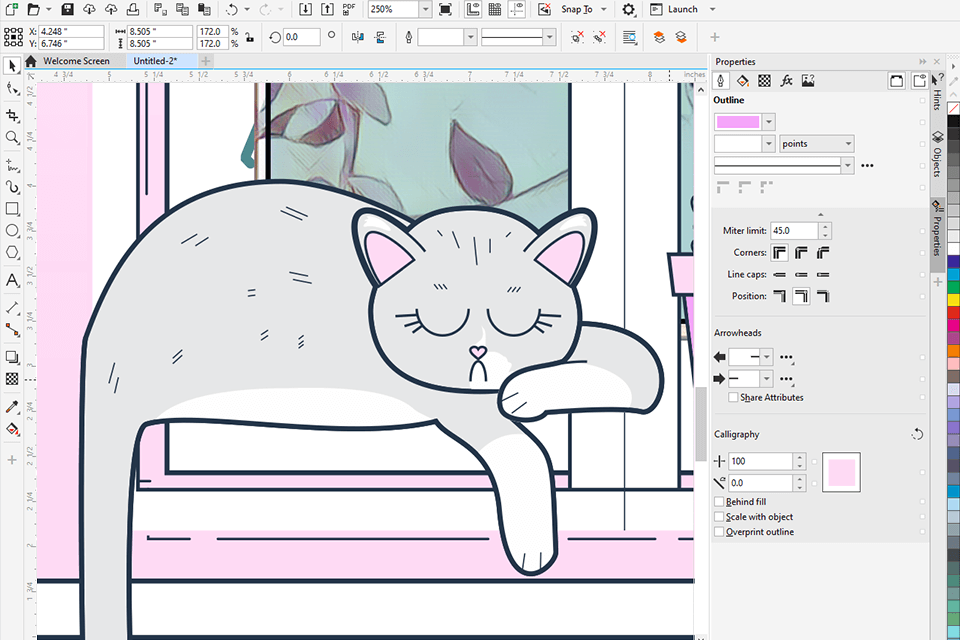 واجهة coreldraw