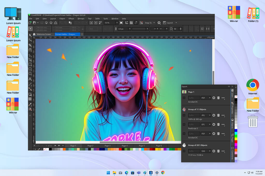 coreldraw user interface