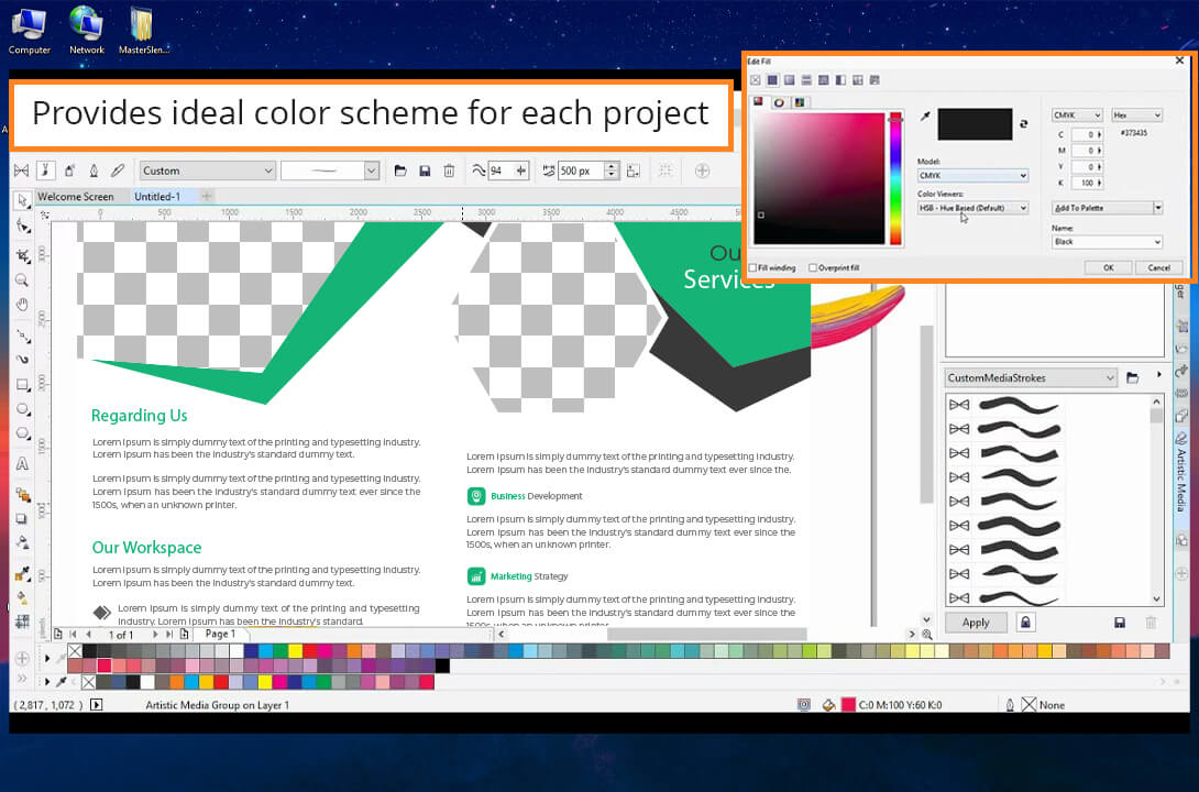 coreldraw x7 interface
