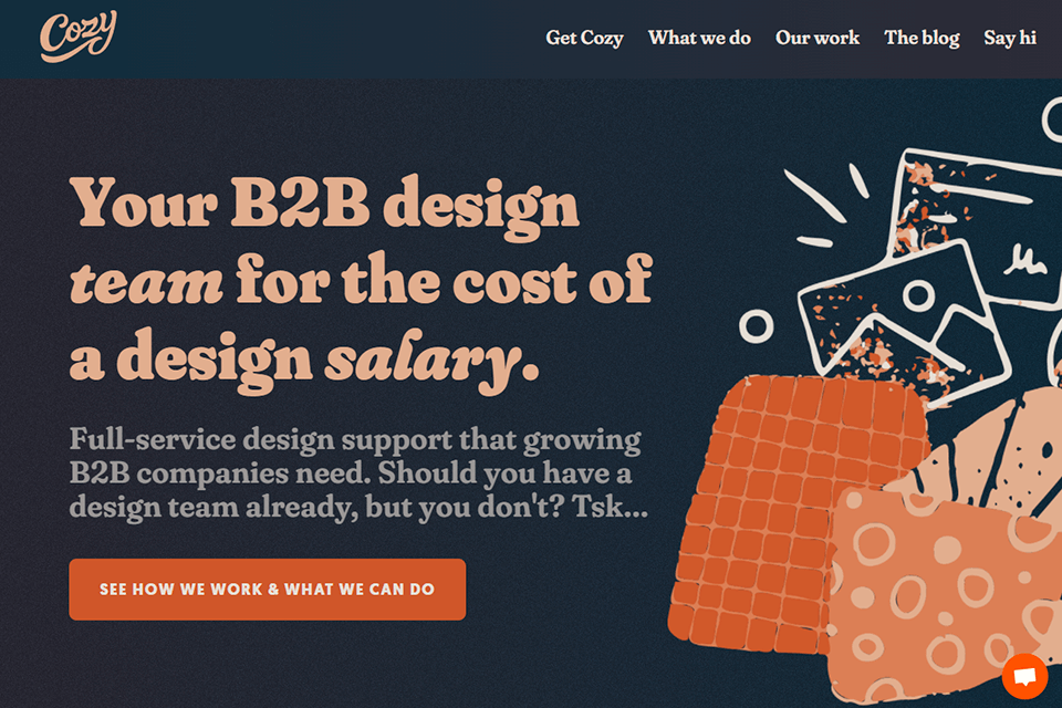 cozy design digital agency interface
