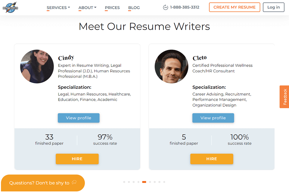craftresumes services team of writers