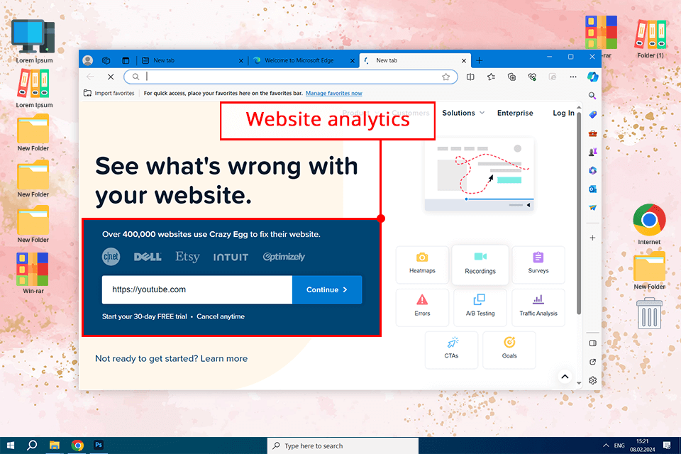 crazyegg user research software interface