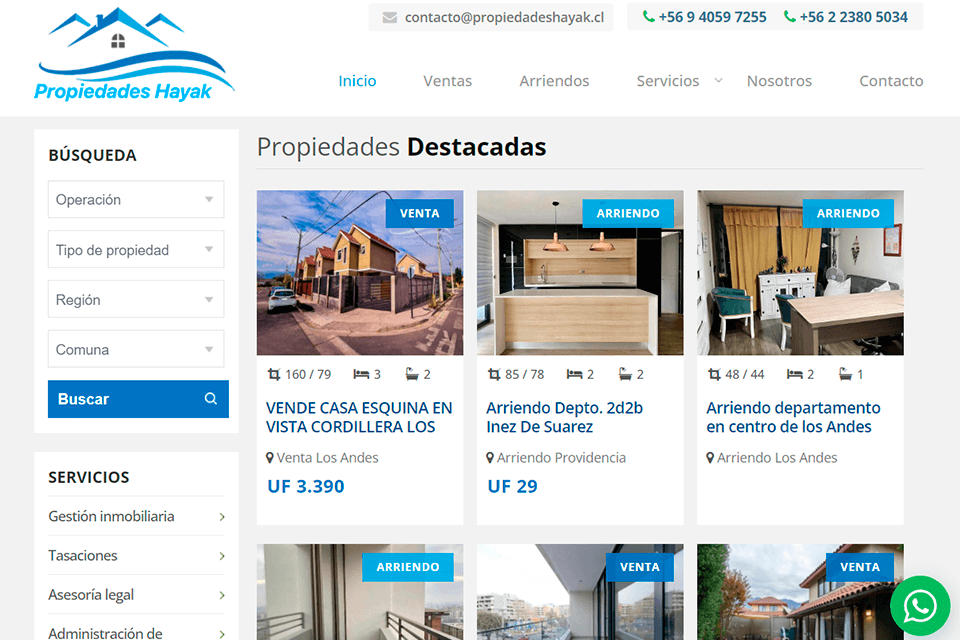 crea7ive diseño web agencia para corredores inmobiliarios
