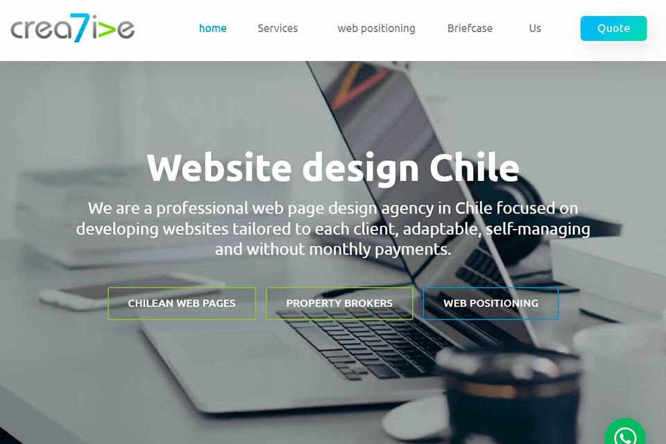 crea7ive interfaz de empresa de diseño web