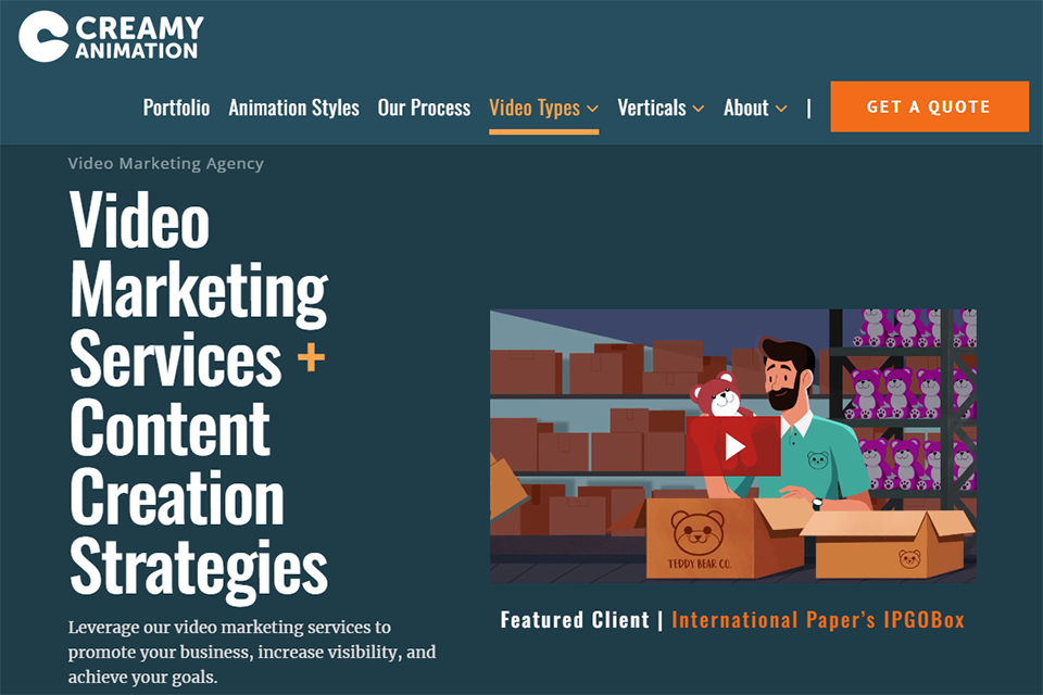 creamy animation video marketing agency services image