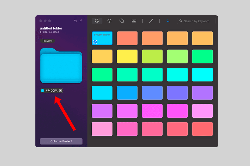 create your own color to change folder color