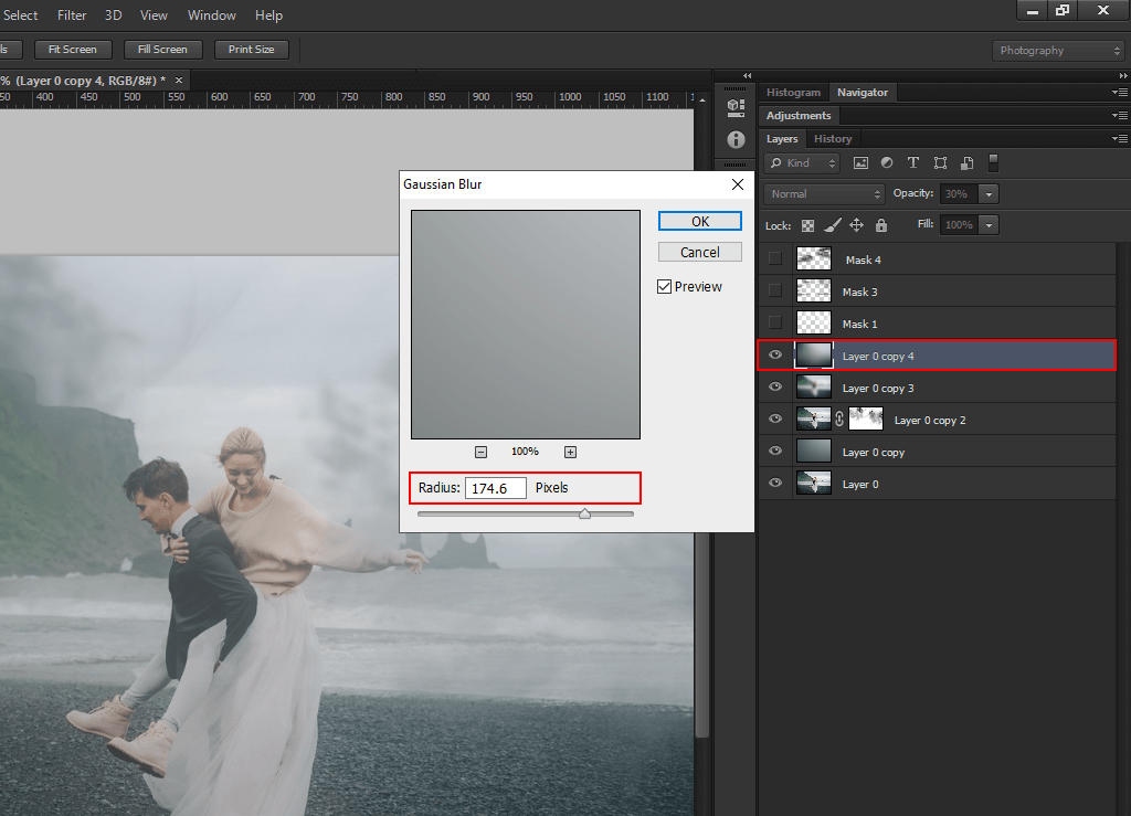 creating action blur