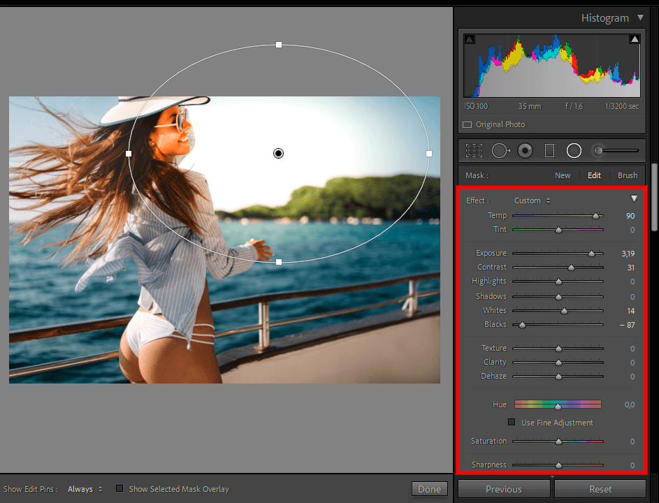 إنشاء انفجار نجمي في برنامج Adobe Lightroom التعليمي